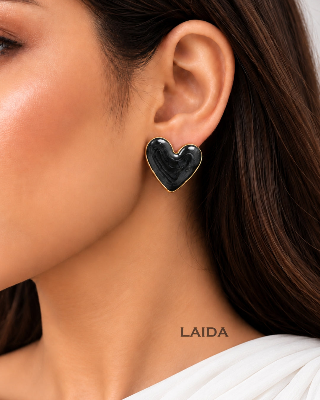 Black Heart Stud Earrings