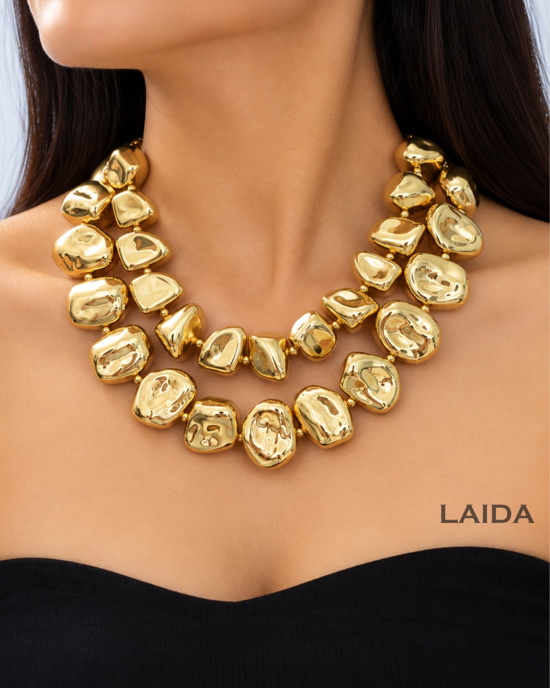Golden Two Layered Chunky Necklace