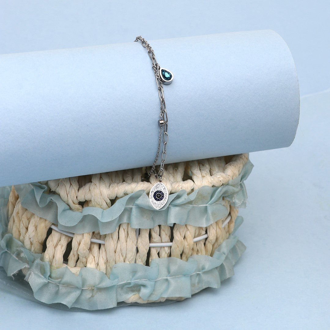 Mystic Evil Eye Silver Plated - Adjustable Bracelet