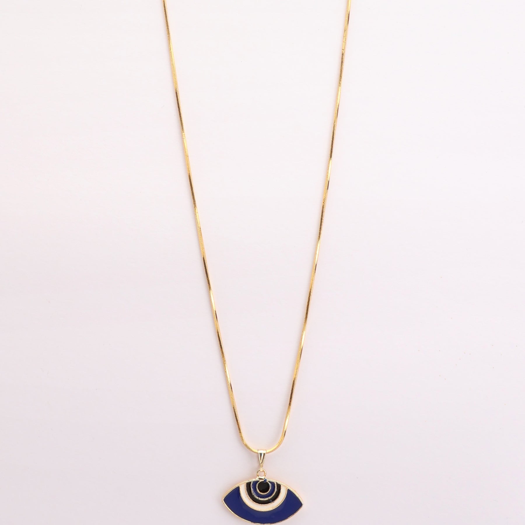 Gold Plated Blue Evil Eye Adjustable Pendant