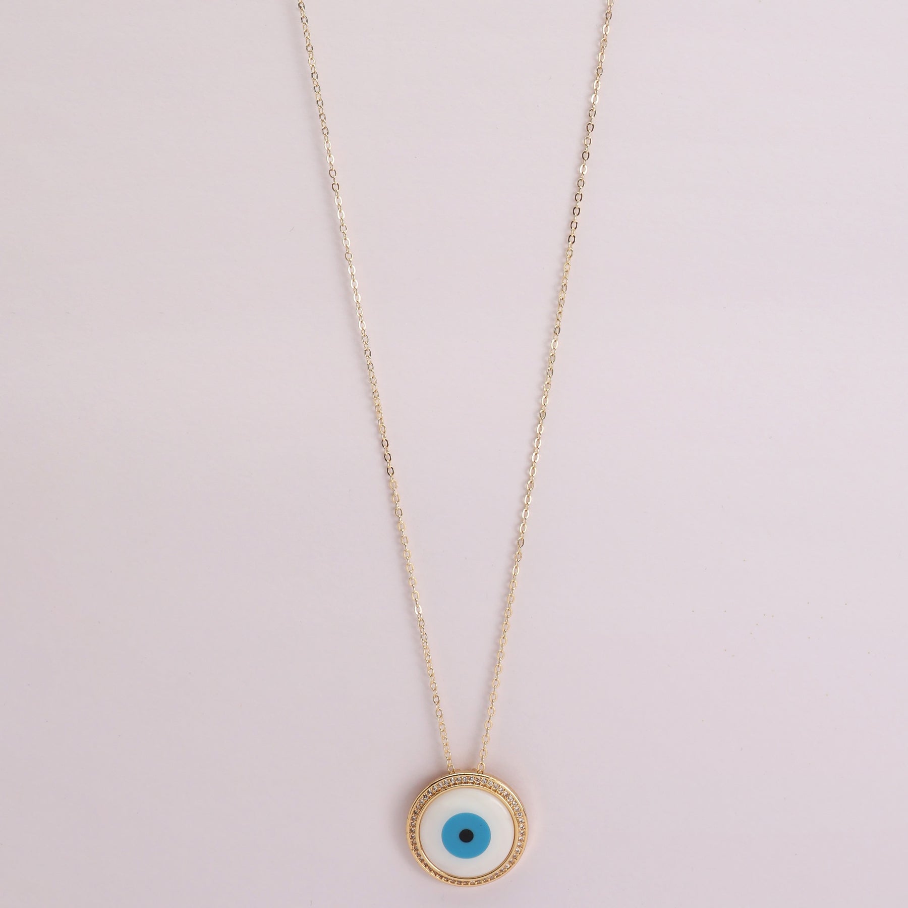 White Evil Eye Pendant