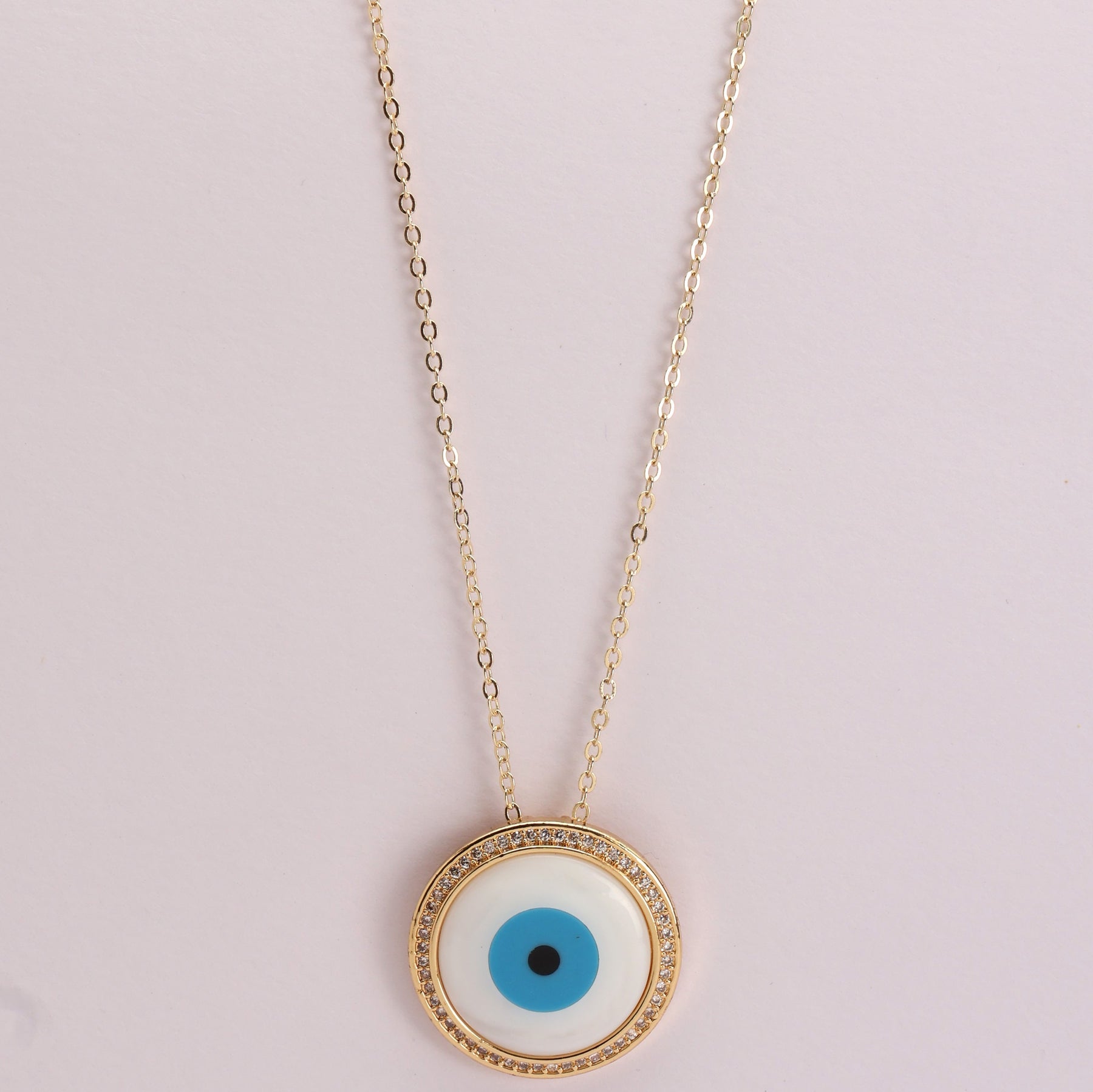 White Evil Eye Pendant