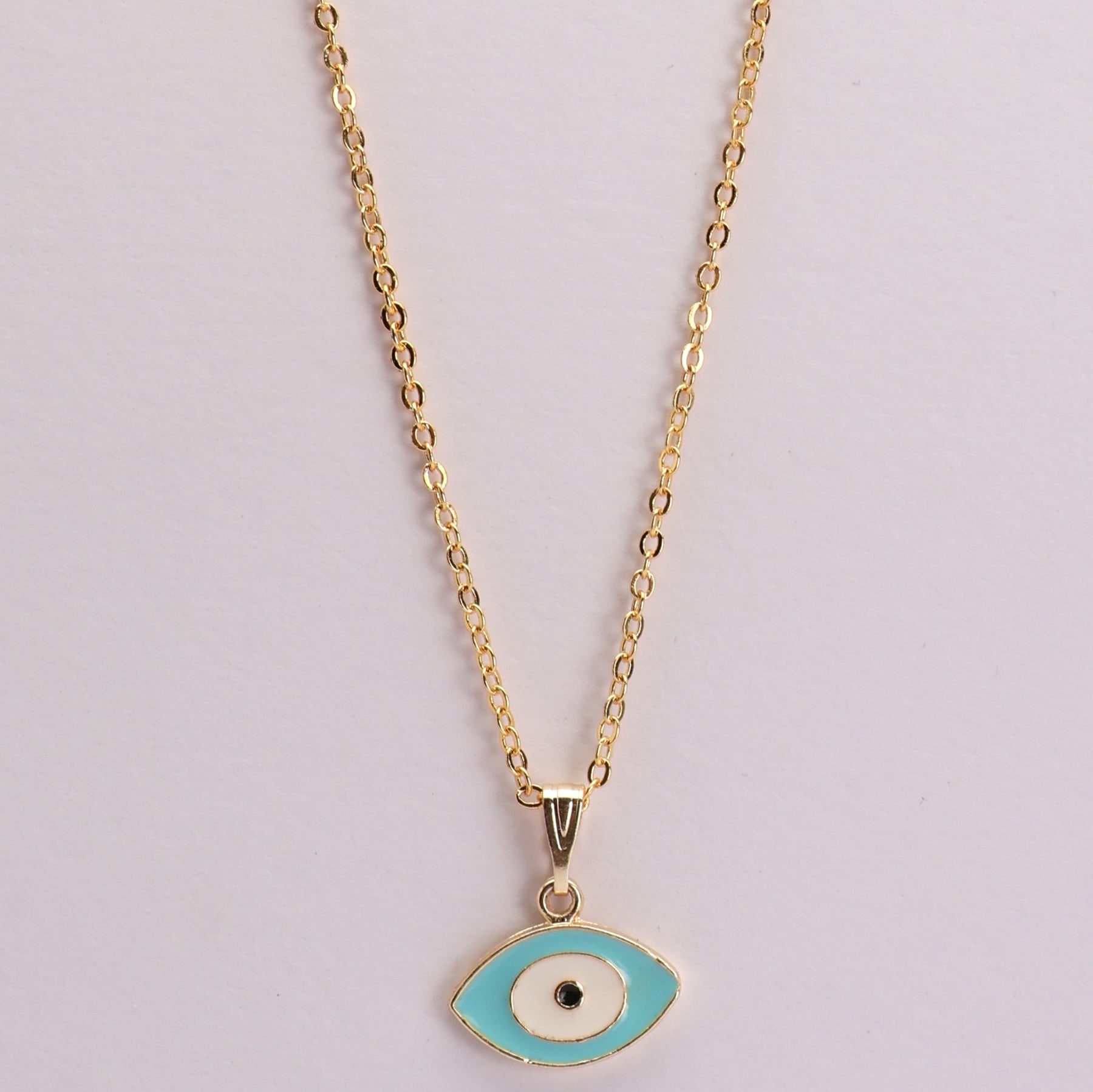 Gold Plated Basic Turquoise Evil Eye Pendant