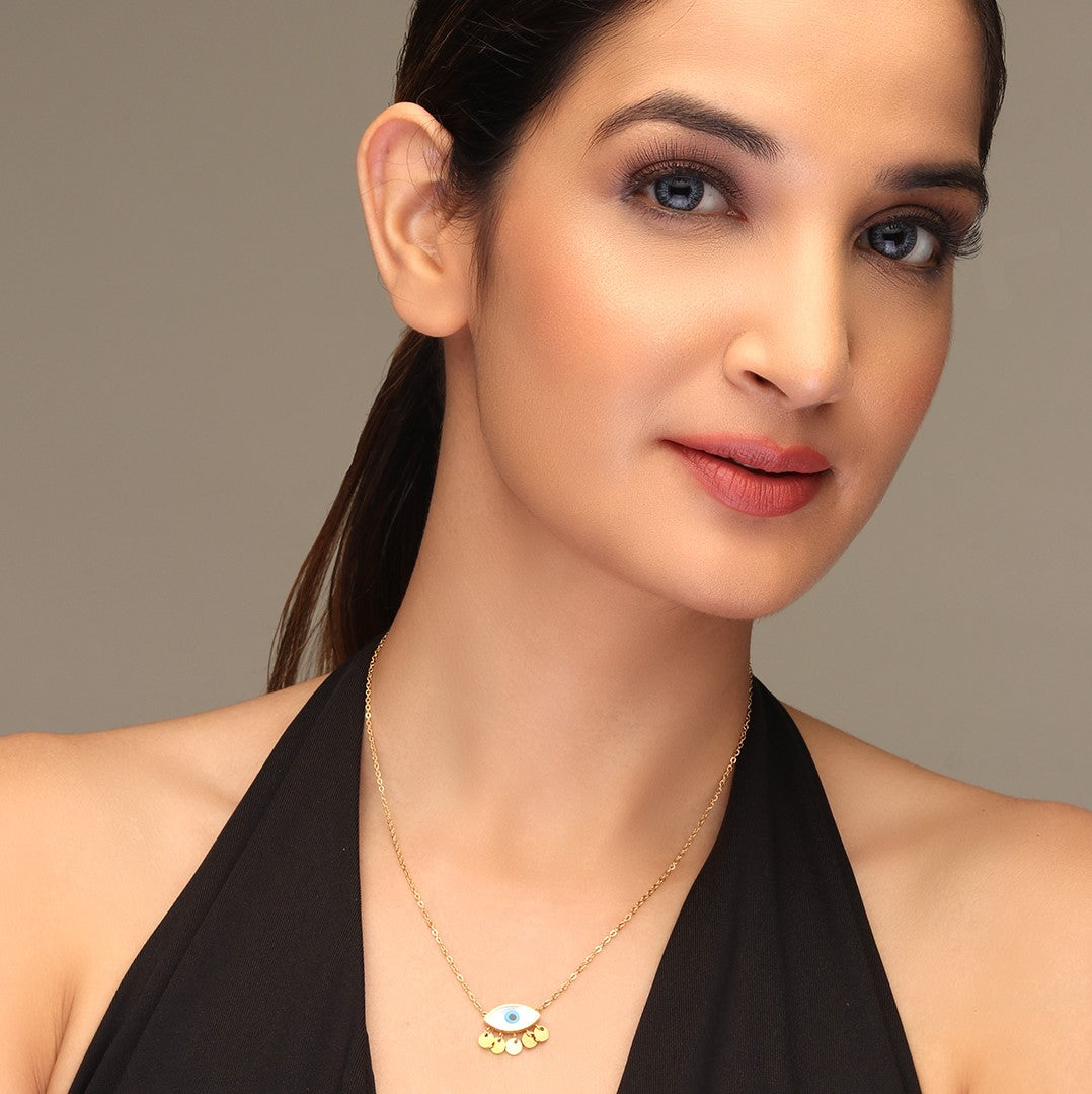Gold Plated Evil Eye Pendant