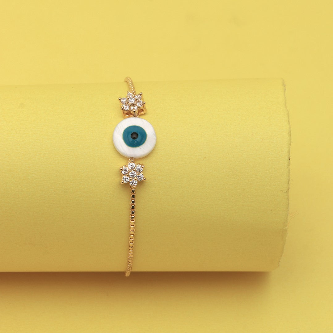 LAIDA Gold Plated floral Evil Eye Adjustable Barcelet