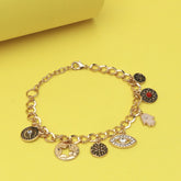 Evil Eye Hamsa Gold Plated - Adjustable Bracelet