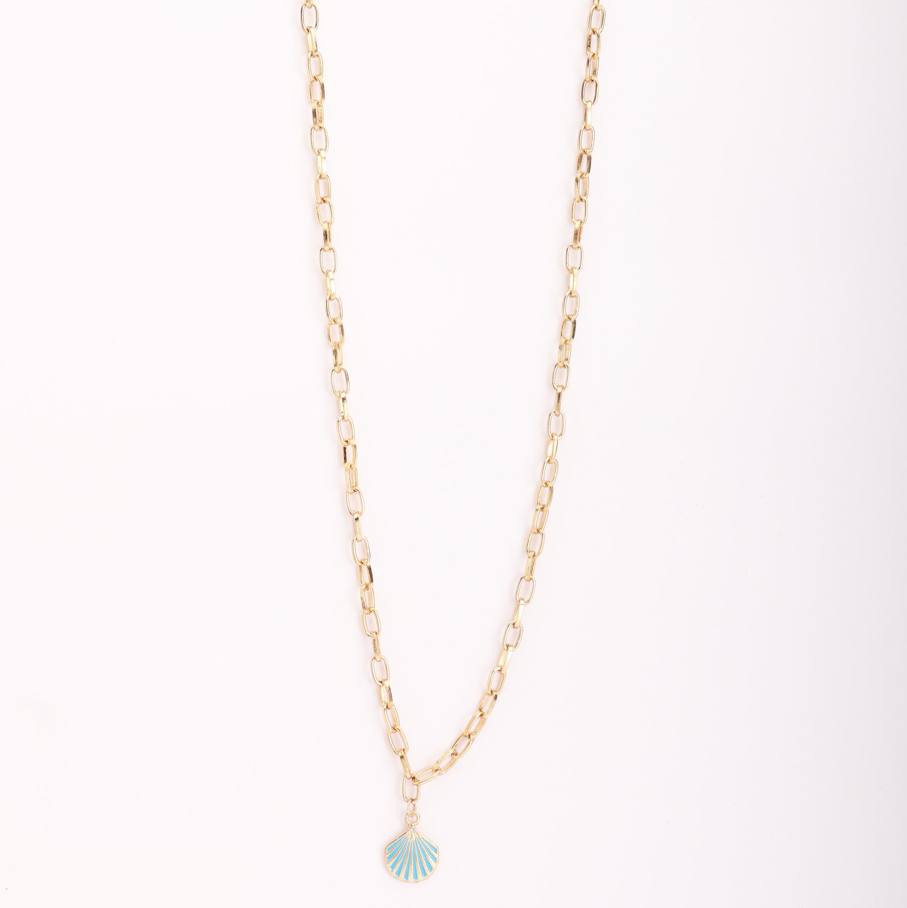 Multi Layer Blue Evil Eye Shell Long Chain