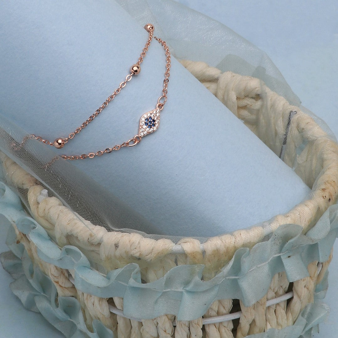 Evil Eye Rose Gold Plated - Adjustable Bracelet