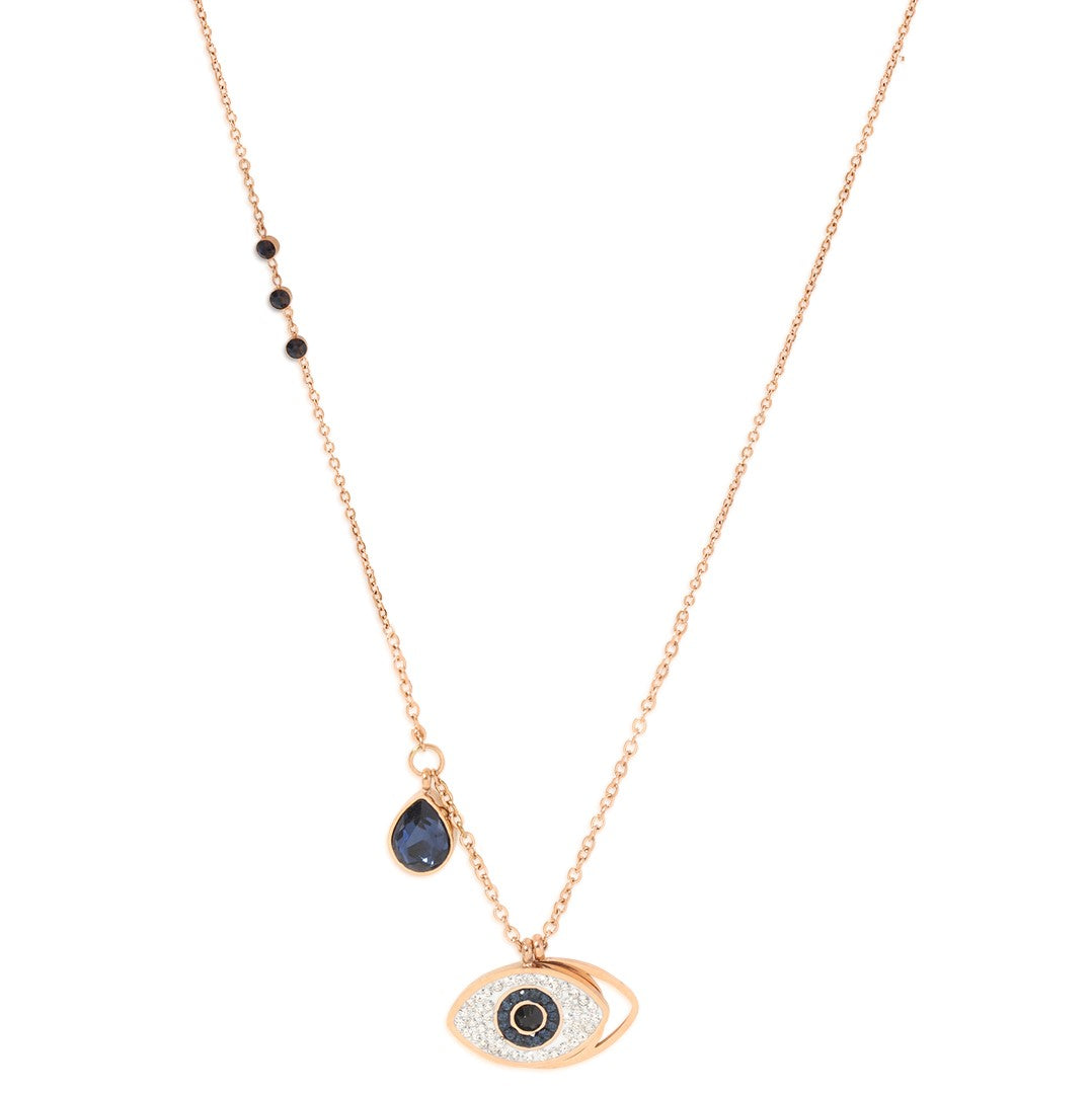 Rose Gold Plated Evil Eye Pendant Chain