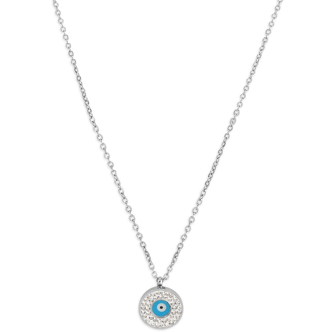 Silver Plated Blue Evil Eye Pendant