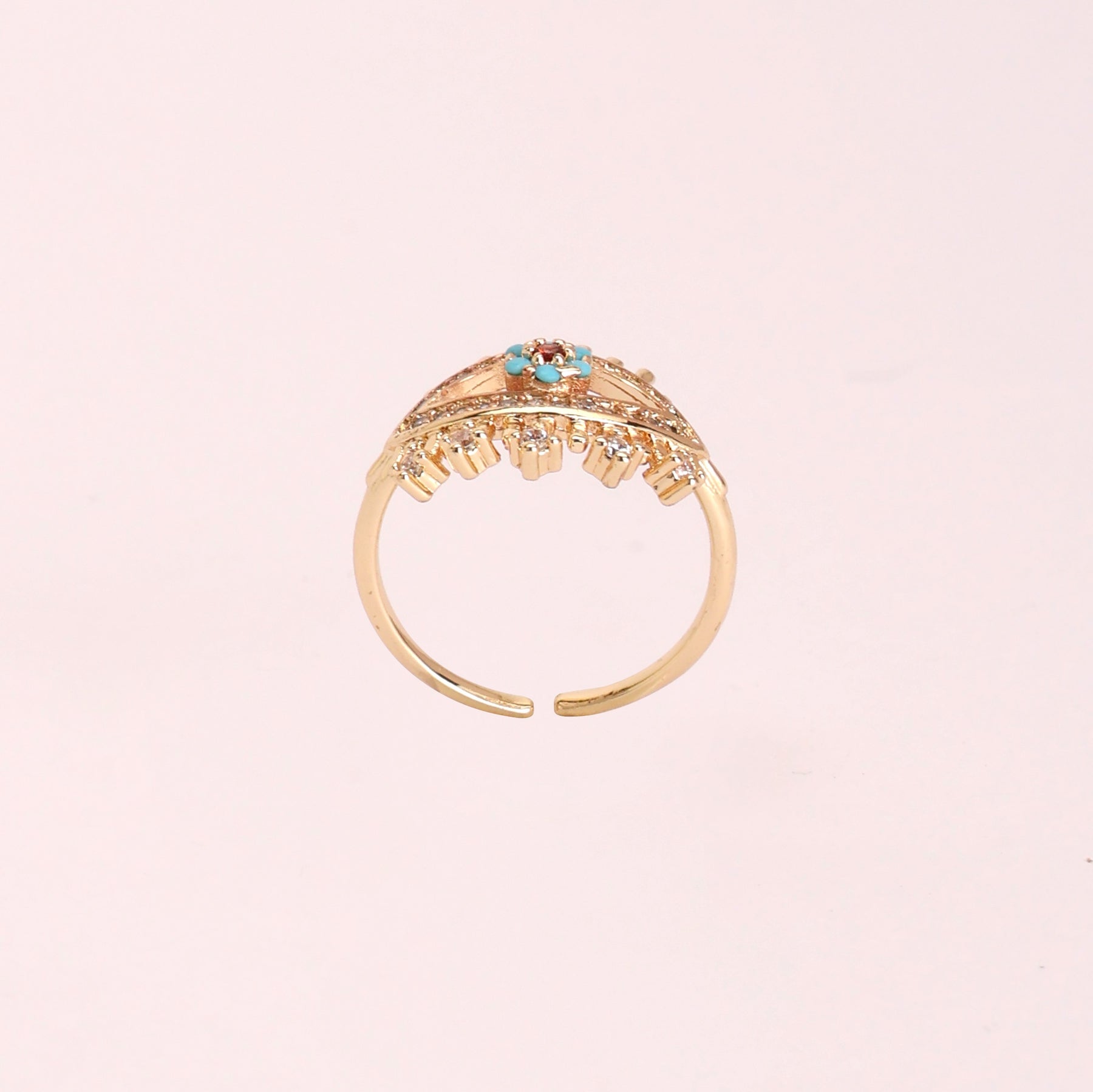 Turquoise Lashed Evil Eye Finger Ring