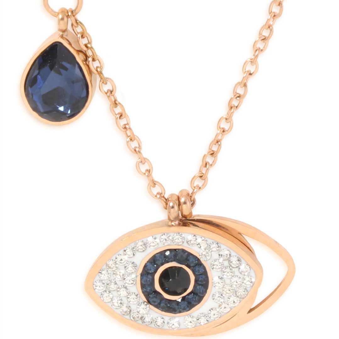 Rose Gold Plated Evil Eye Pendant Chain