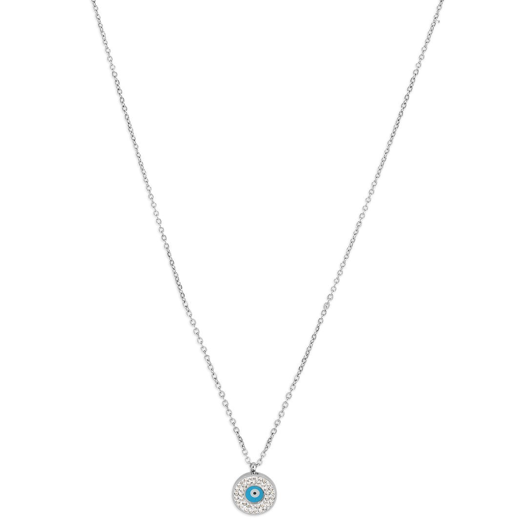 Silver Plated Blue Evil Eye Pendant