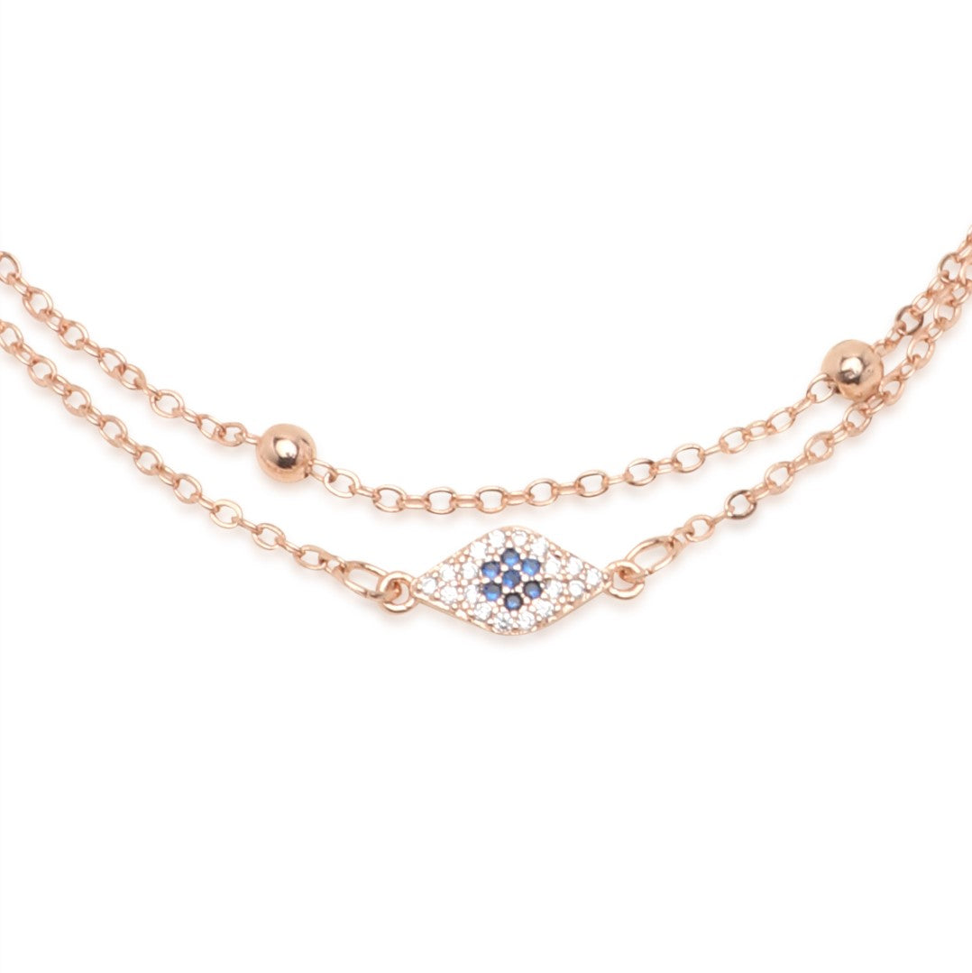 Evil Eye Rose Gold Plated - Adjustable Bracelet