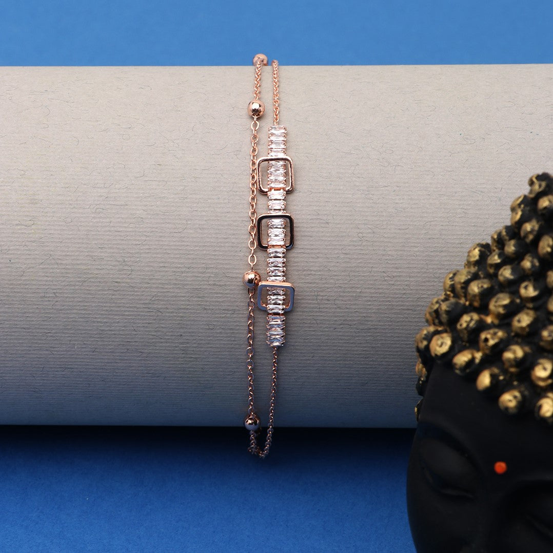 Charm Link Rose Gold-Plated Link Bracelet