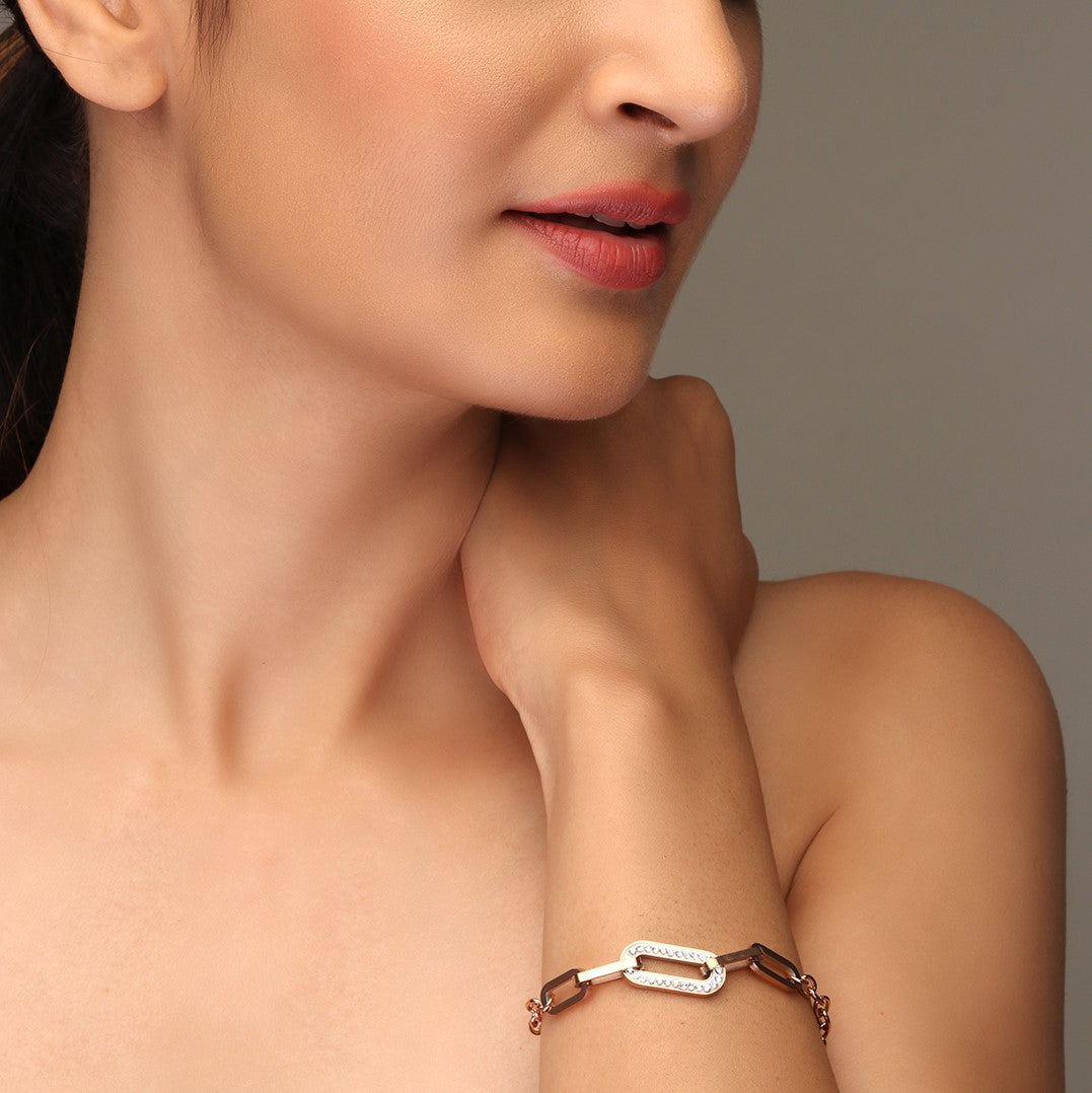 Unity Chain Rose Gold-Plated Link Bracelet