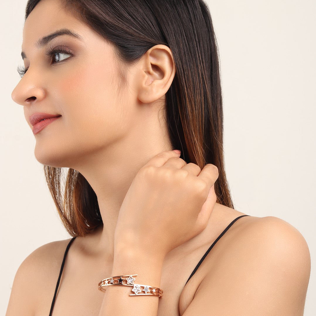 Star Rose Gold-Plated Link Bracelet