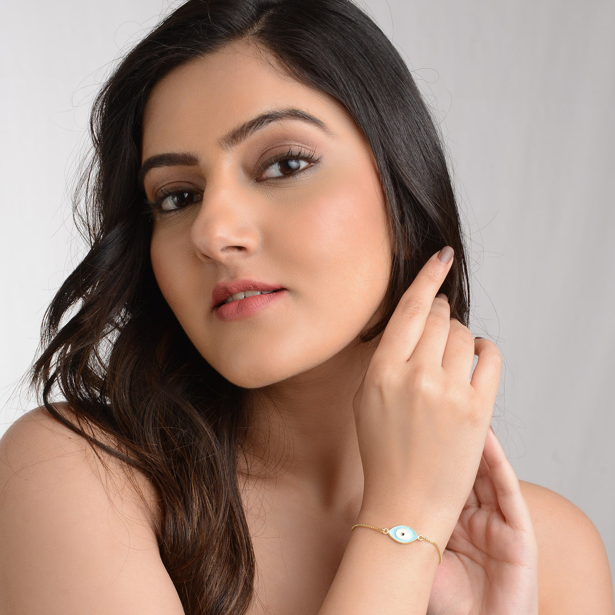 Turquoise And White Adjustable Bracelet