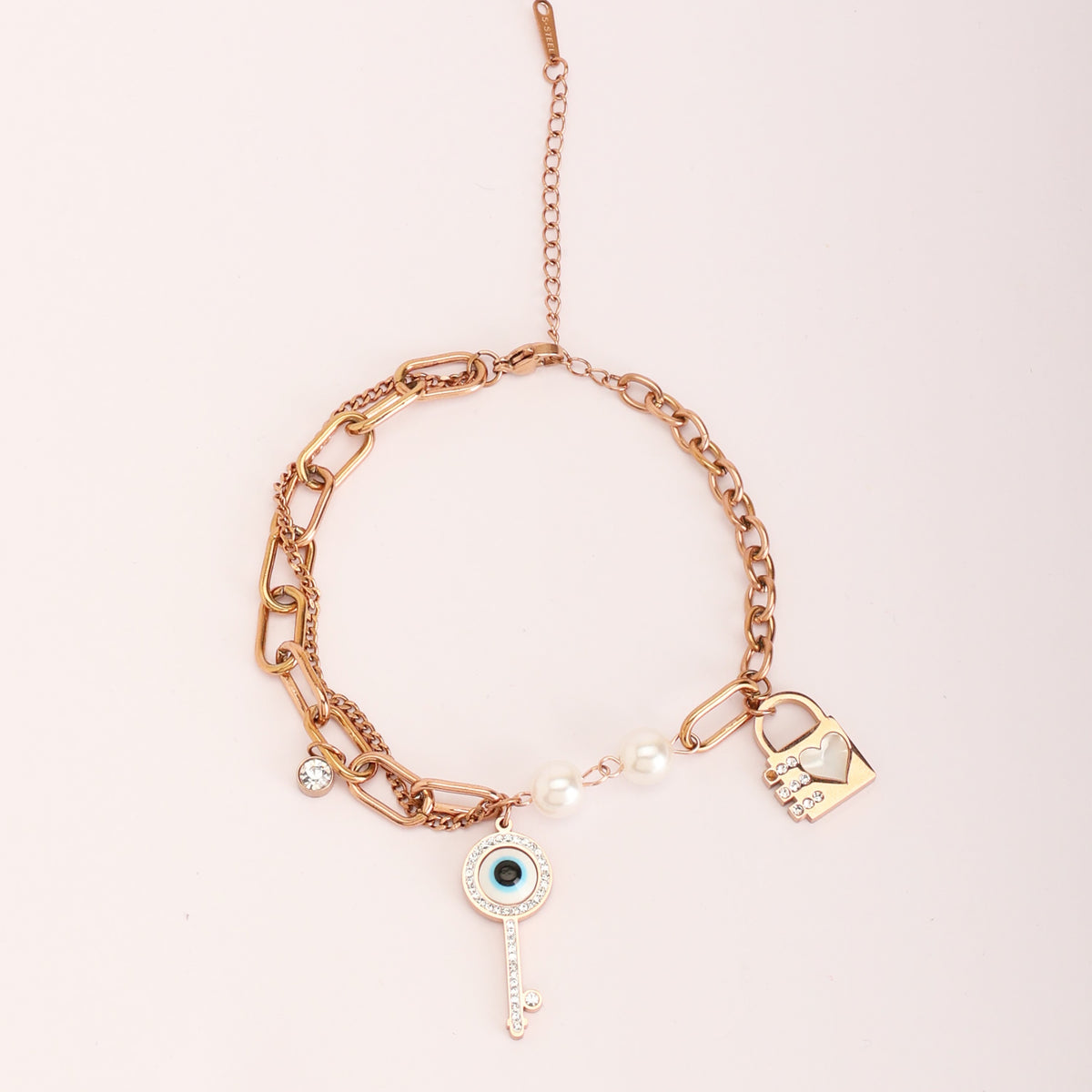 Evil Eye Key Lock - Link Bracelet