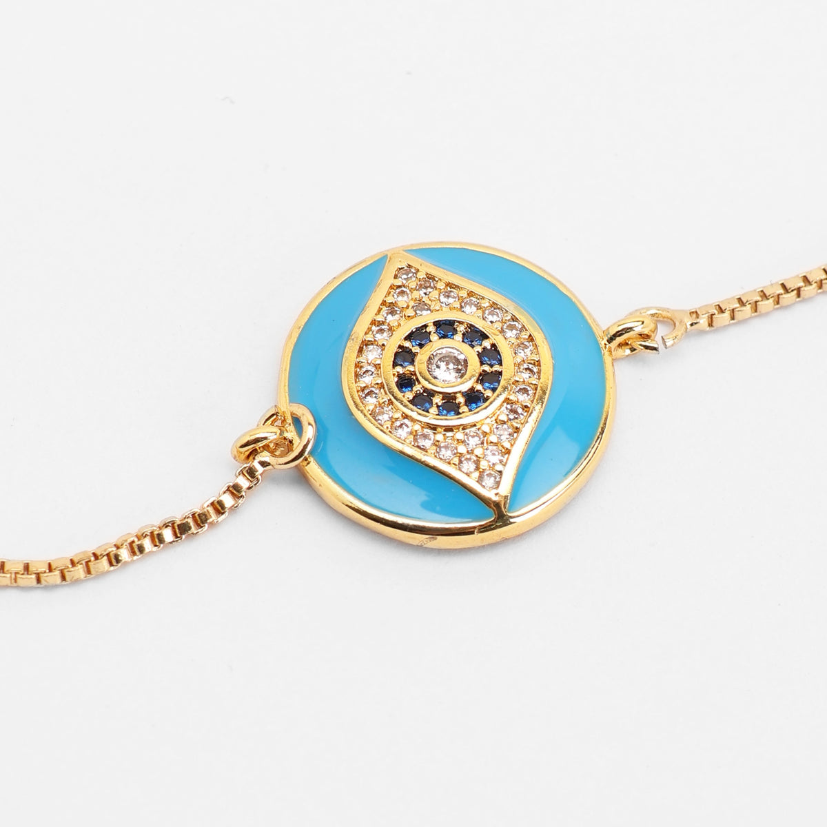 Evil Eye Round - Adjustable Bracelet