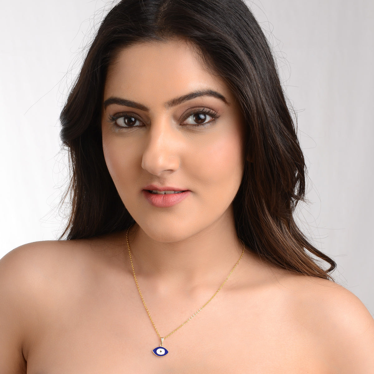 Gold Plated Basic Blue Evil Eye Pendant