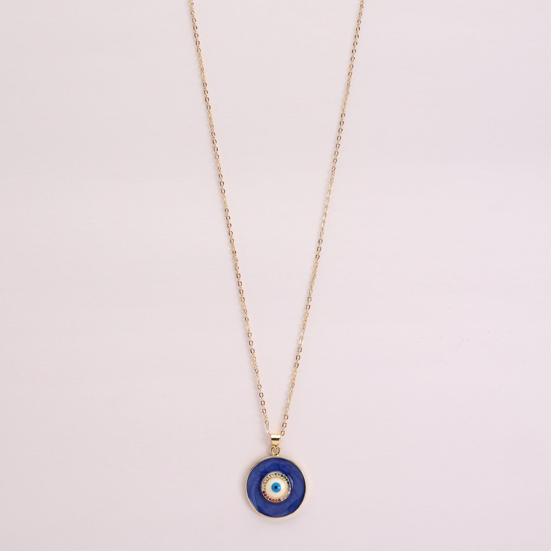 Gold Plated Blue Evil Eye Pendant