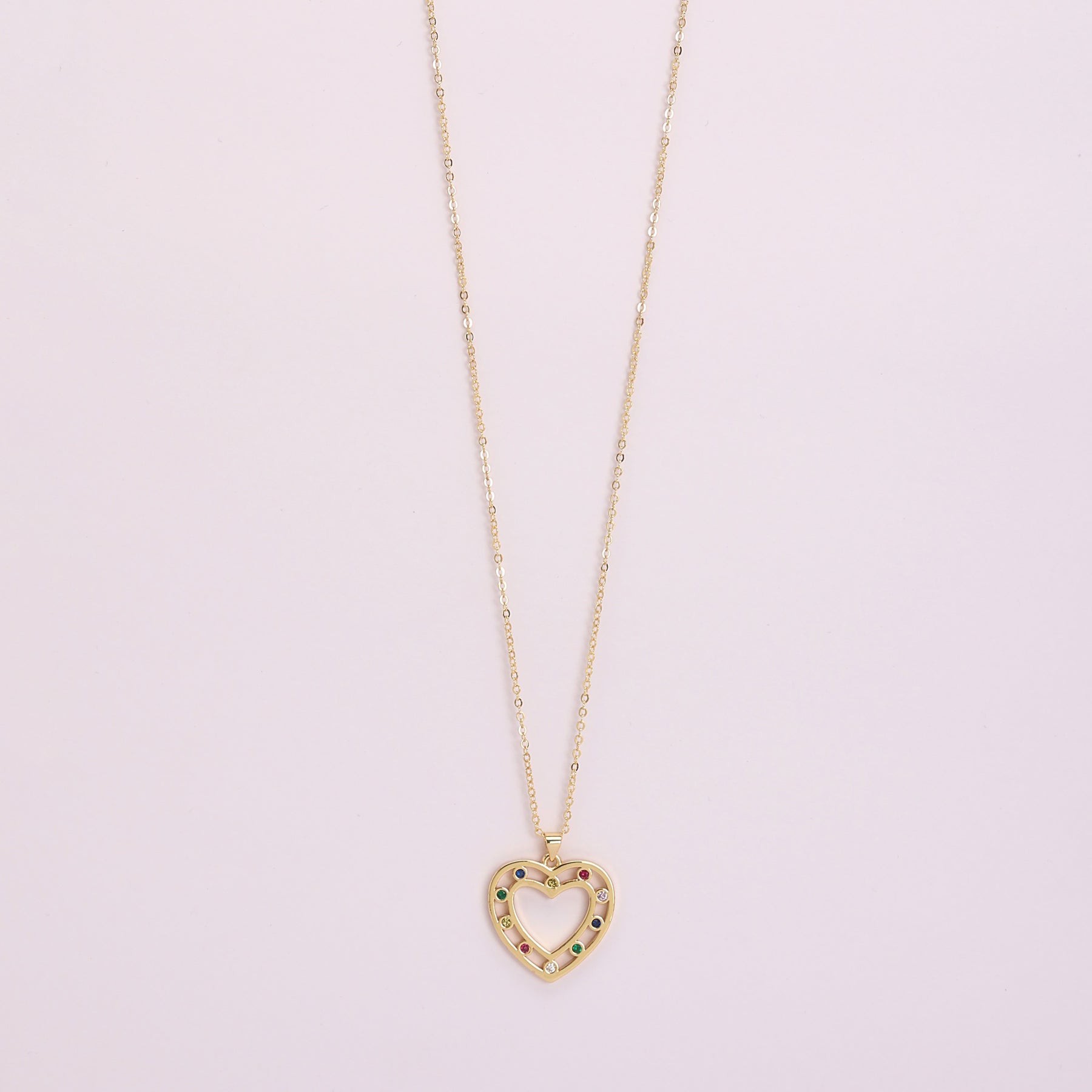 LAIDA Gold Plated Hollow Heart Pendant