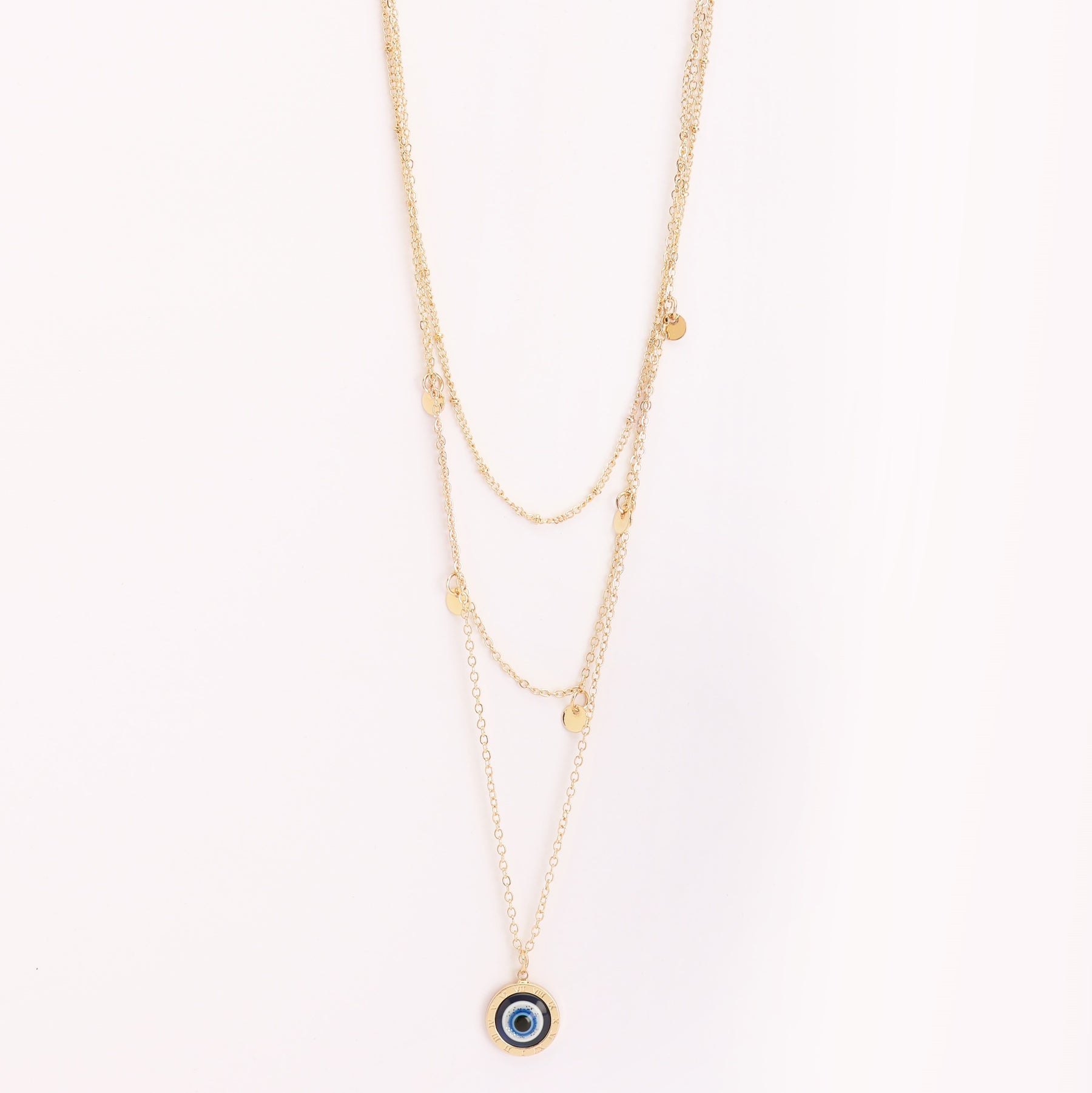 Charm Multi - Layer Evil Eye Pendant Chain