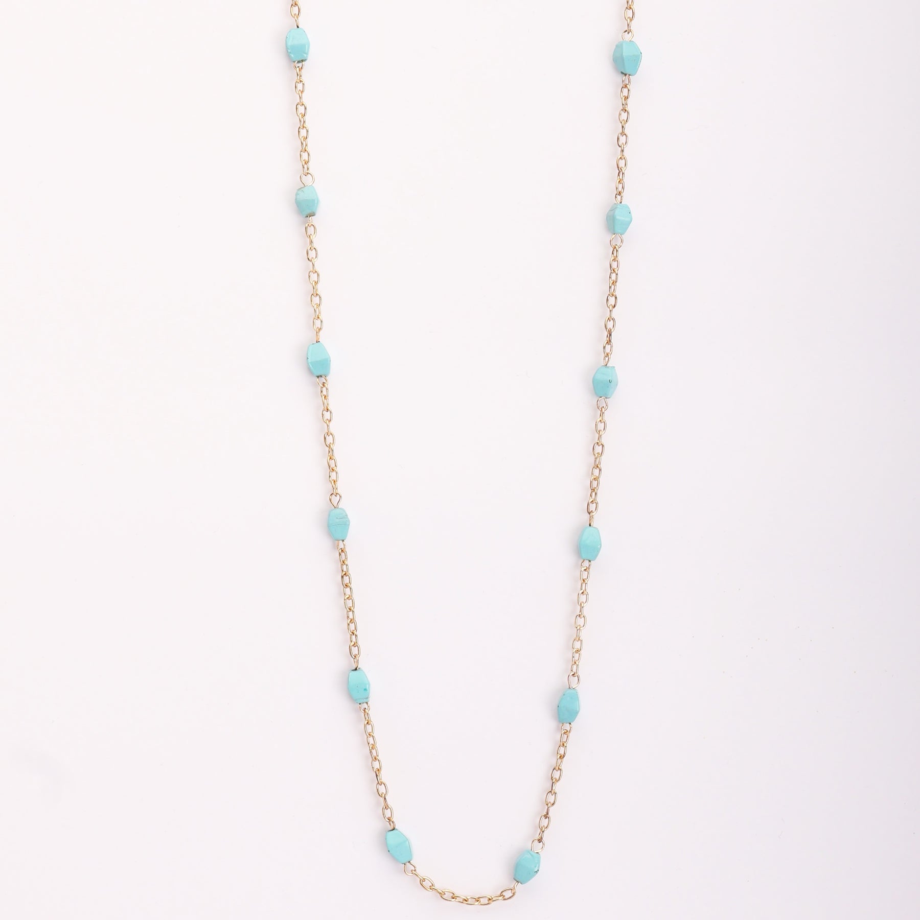 Blue Shell Multi Layer Long Pendant Chain