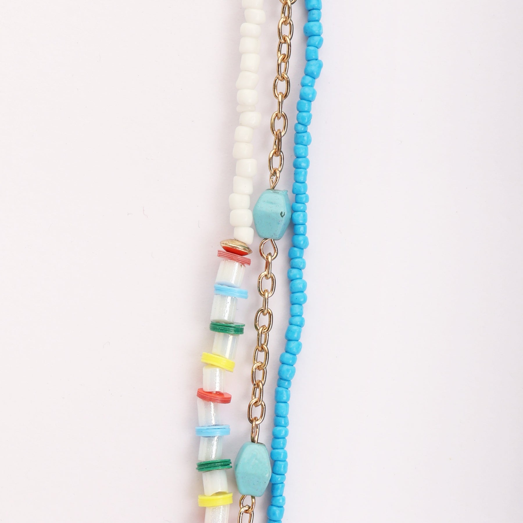 Blue Shell Multi Layer Long Pendant Chain