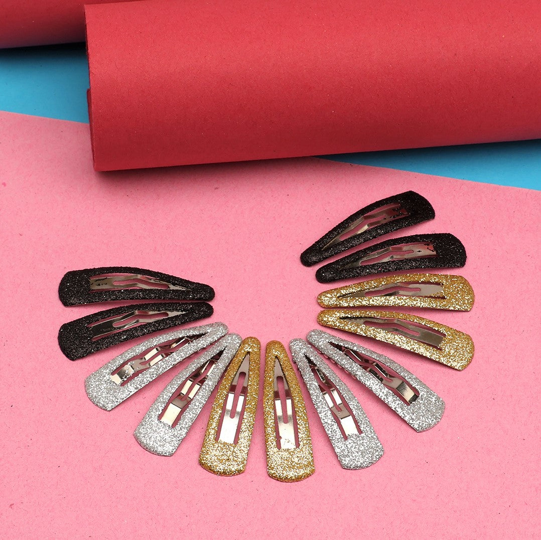 Laida Girls Set of 12 Metal Embellished Tic Tac Hair Clip