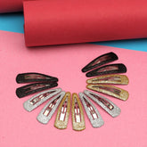 Laida Girls Set of 12 Metal Embellished Tic Tac Hair Clip
