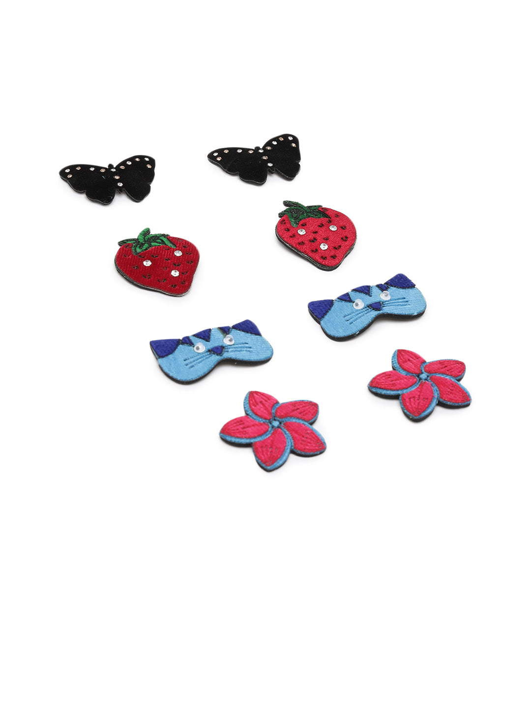Laida Girls Set of 8 Metal Embellished Tic Tac Hair Clip