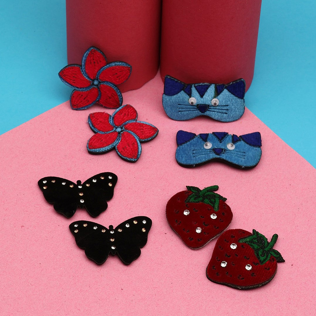 Laida Girls Set of 8 Metal Embellished Tic Tac Hair Clip