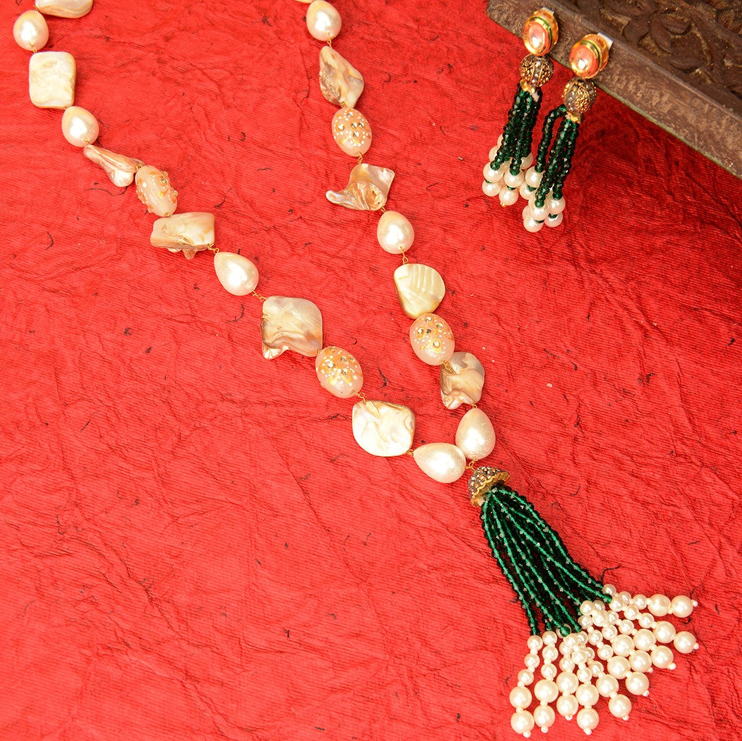 LAIDA Mother of Pearl Necklace with earring