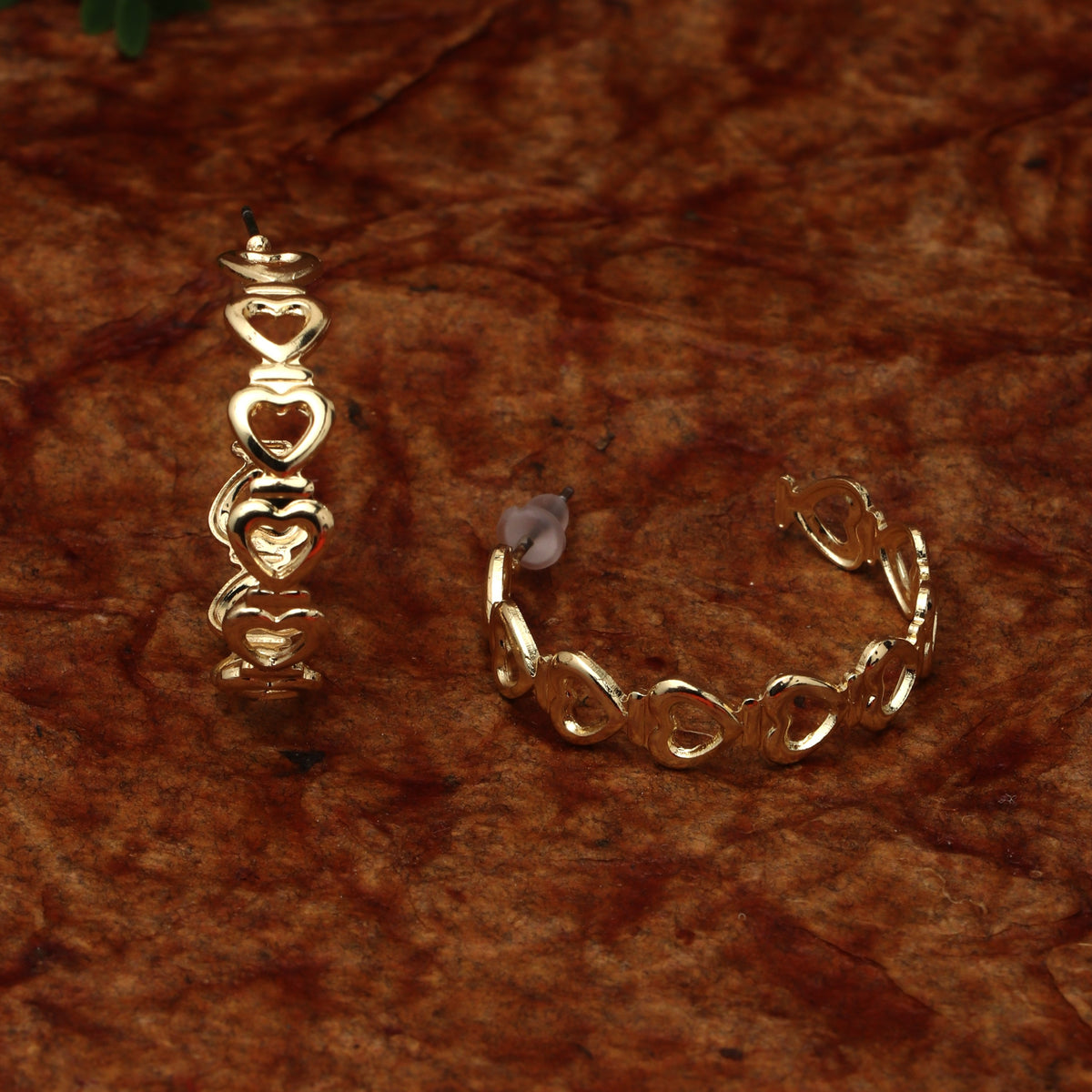 Gold-Plated Heart Shaped Earrings