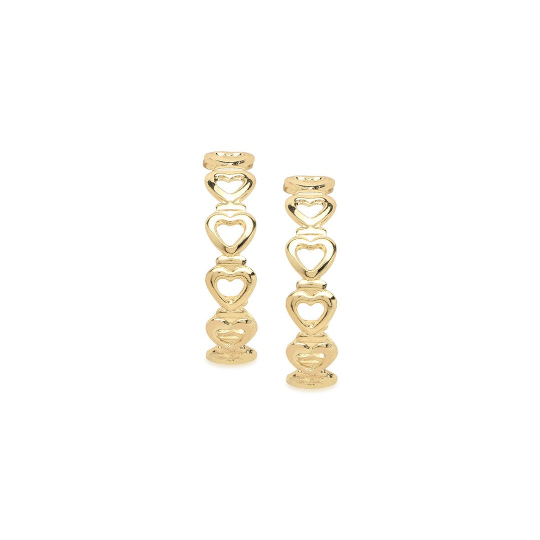 Gold-Plated Heart Shaped Earrings