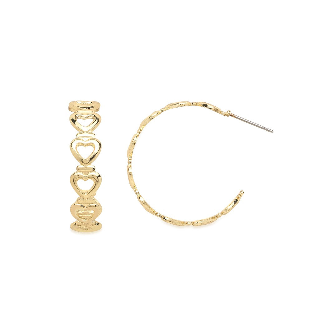 Gold-Plated Heart Shaped Earrings
