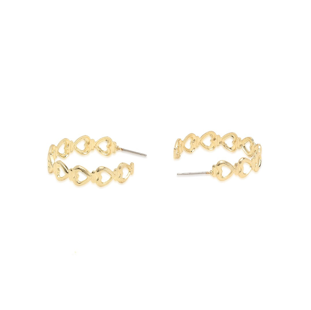 Gold-Plated Heart Shaped Earrings