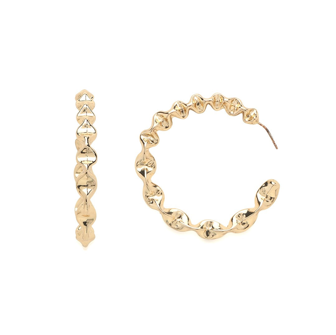 Gold Plated Circular Half Hoop Earrings