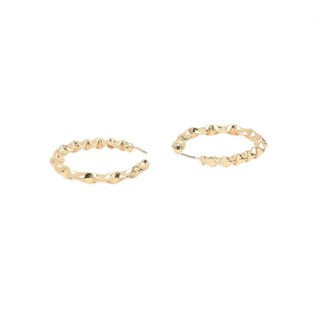 Gold Plated Circular Half Hoop Earrings