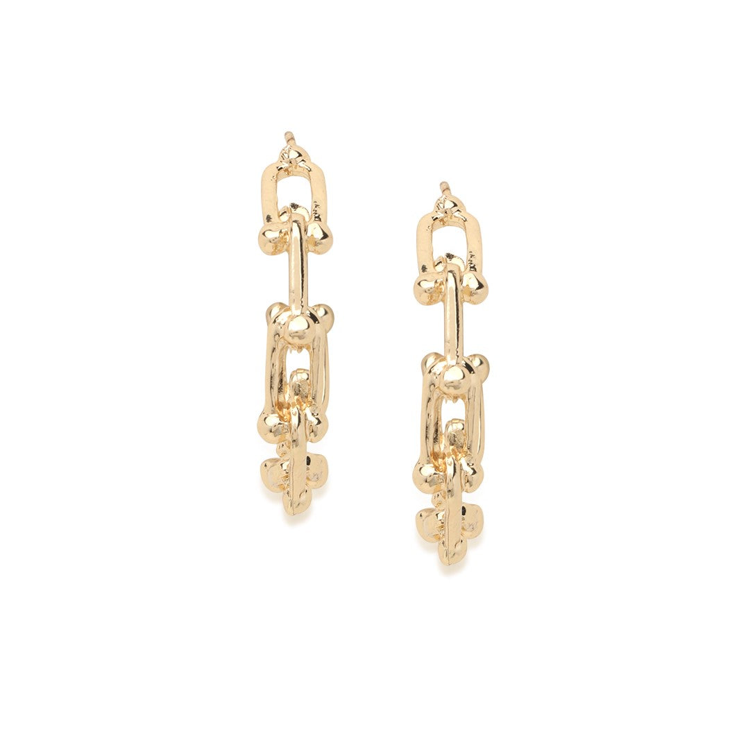 Gold-Plated Circular Half Earrings