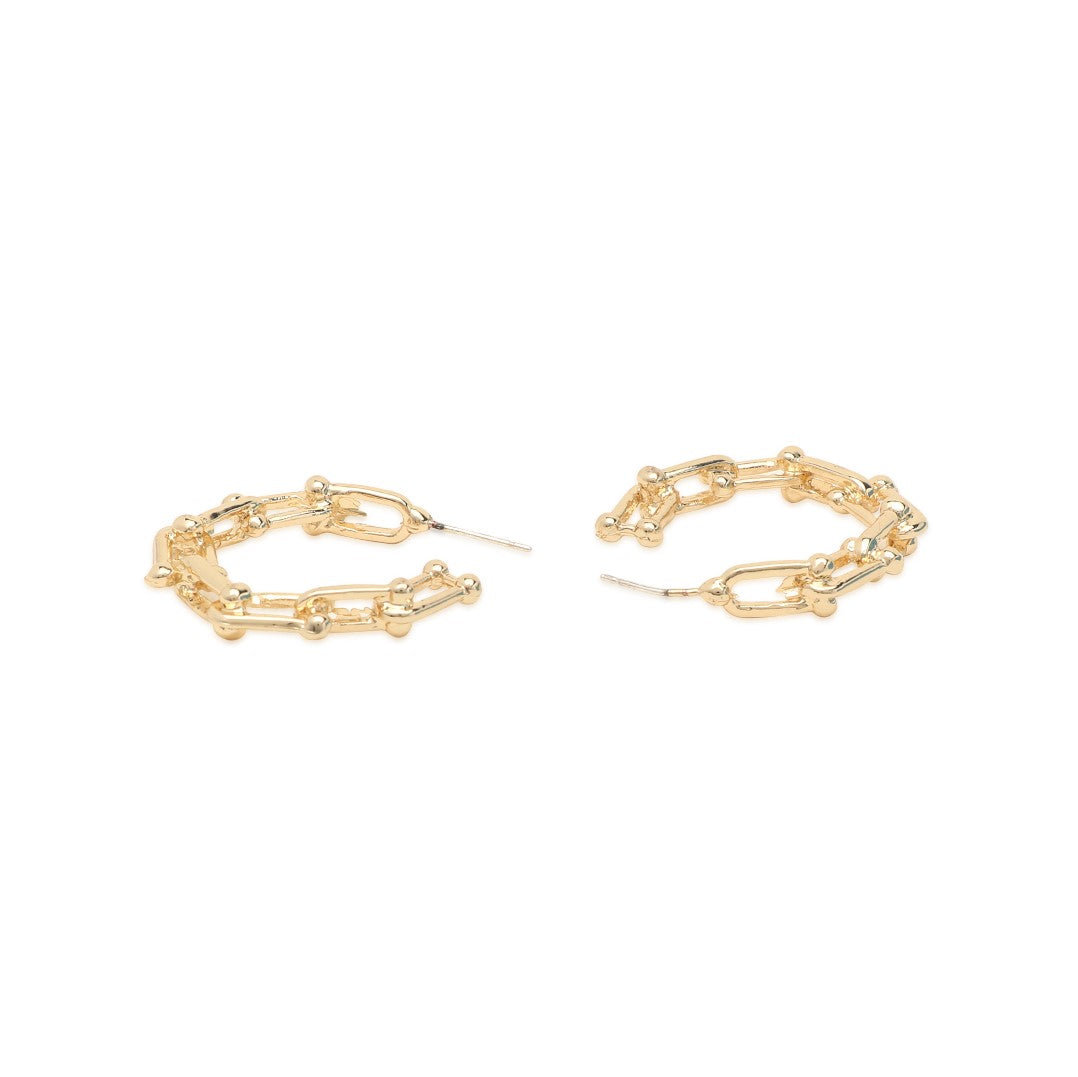 Gold-Plated Circular Half Earrings