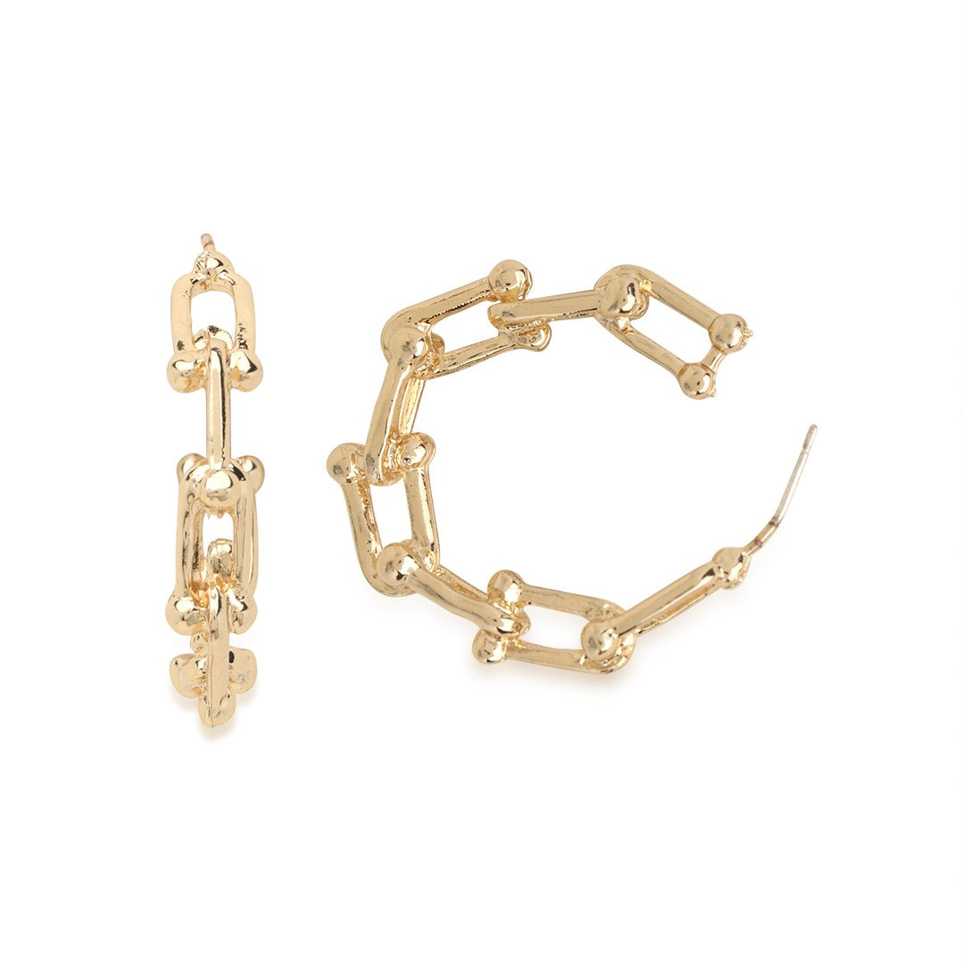 Gold-Plated Circular Half Earrings