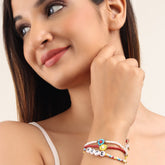 Gold & Yellow Stone & Beads Link Bracelet