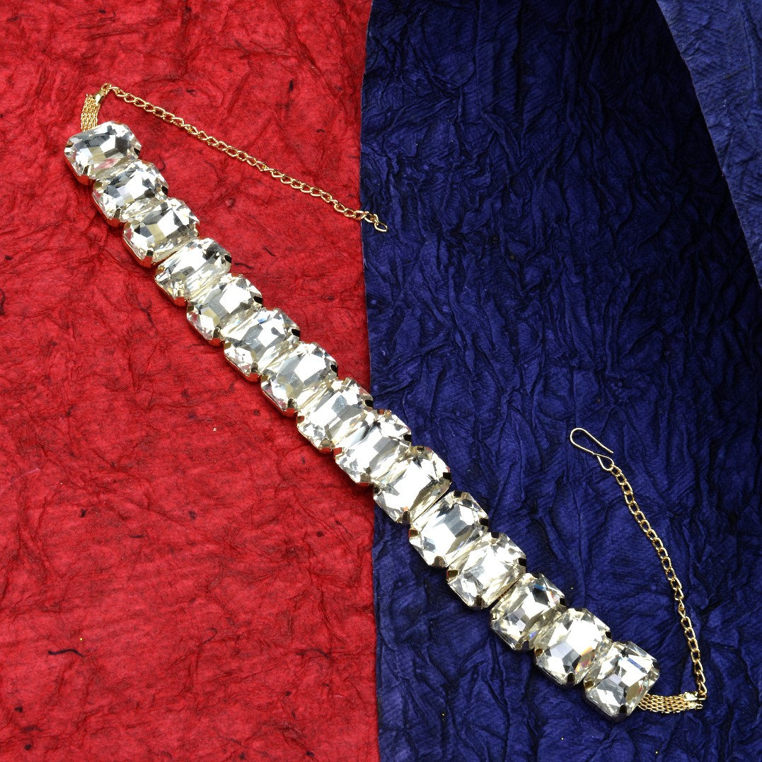 Silver Rhinestone Statement Necklace