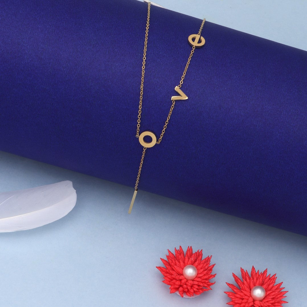 LAIDA Women Gold-Plated Love Pendant With Chain