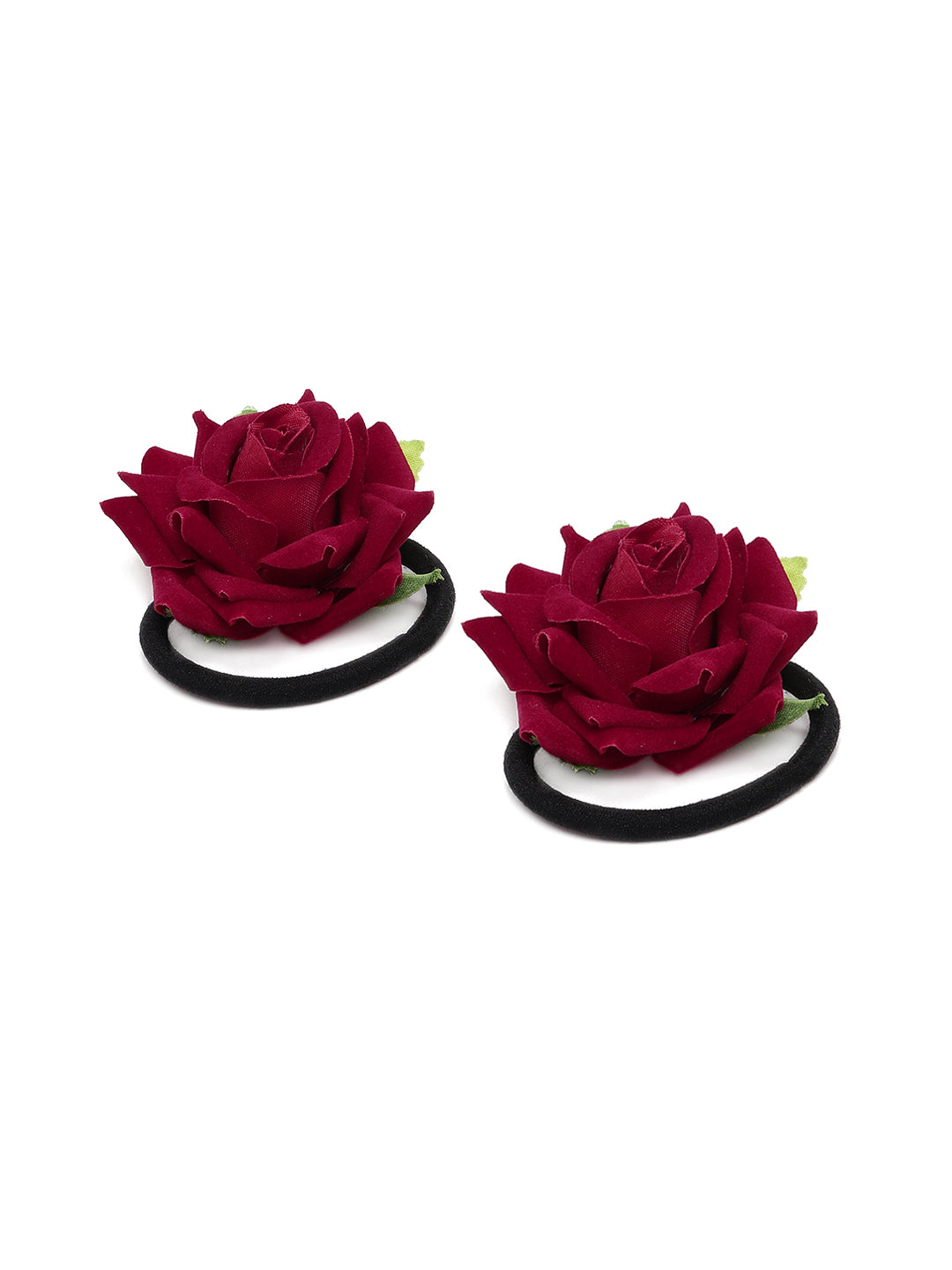 Laida Pack Of 2 Red Embellished Ponytail Holders