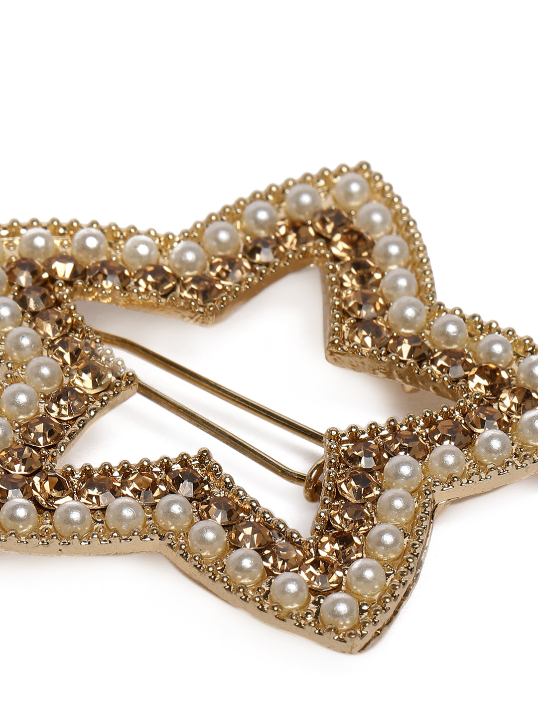 LAIDA Set of 2 Gold-Toned Star-Shaped Embellished Hair Pins