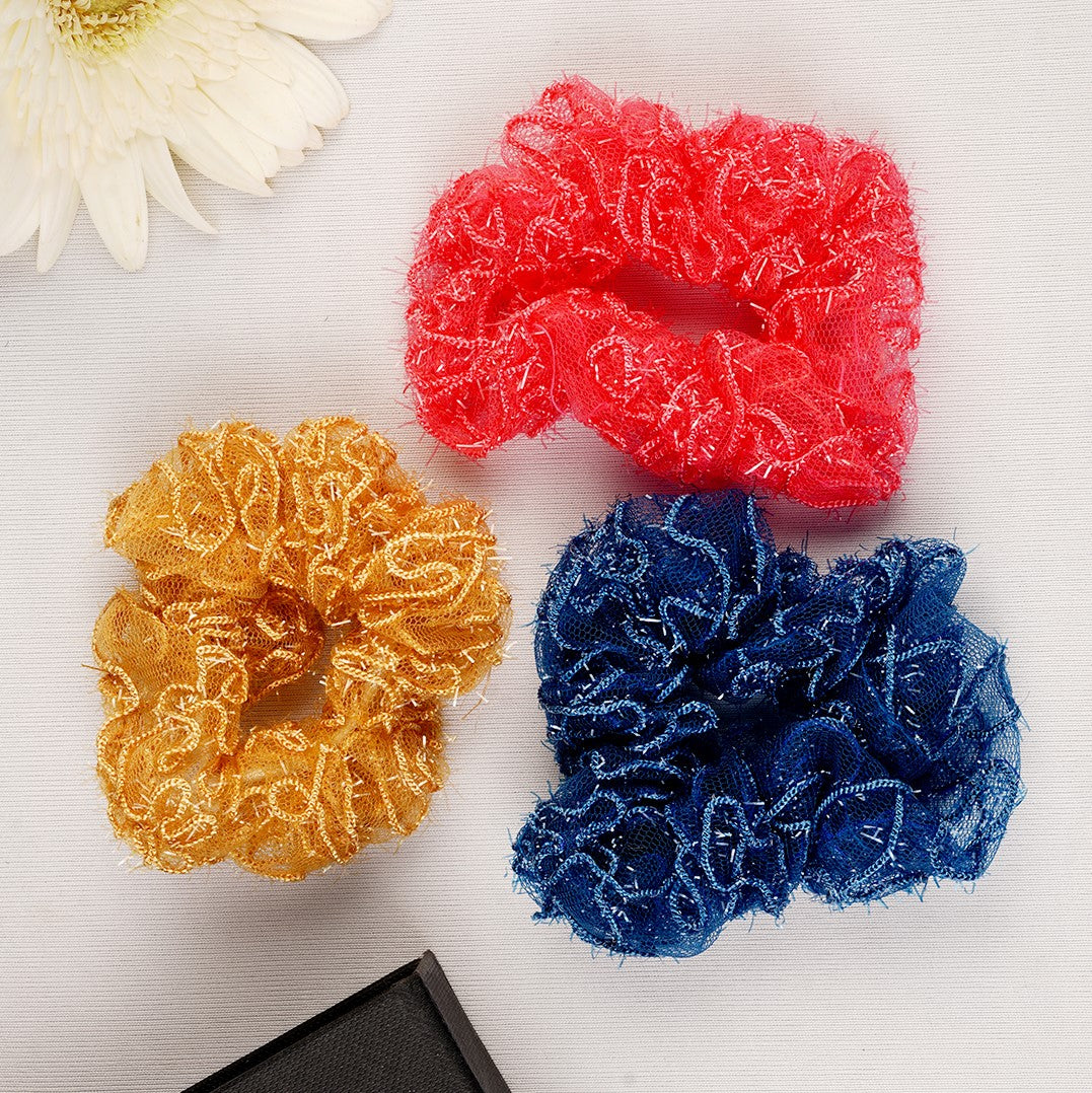 Laida Set of 6 Solid Velvet Scrunchies
